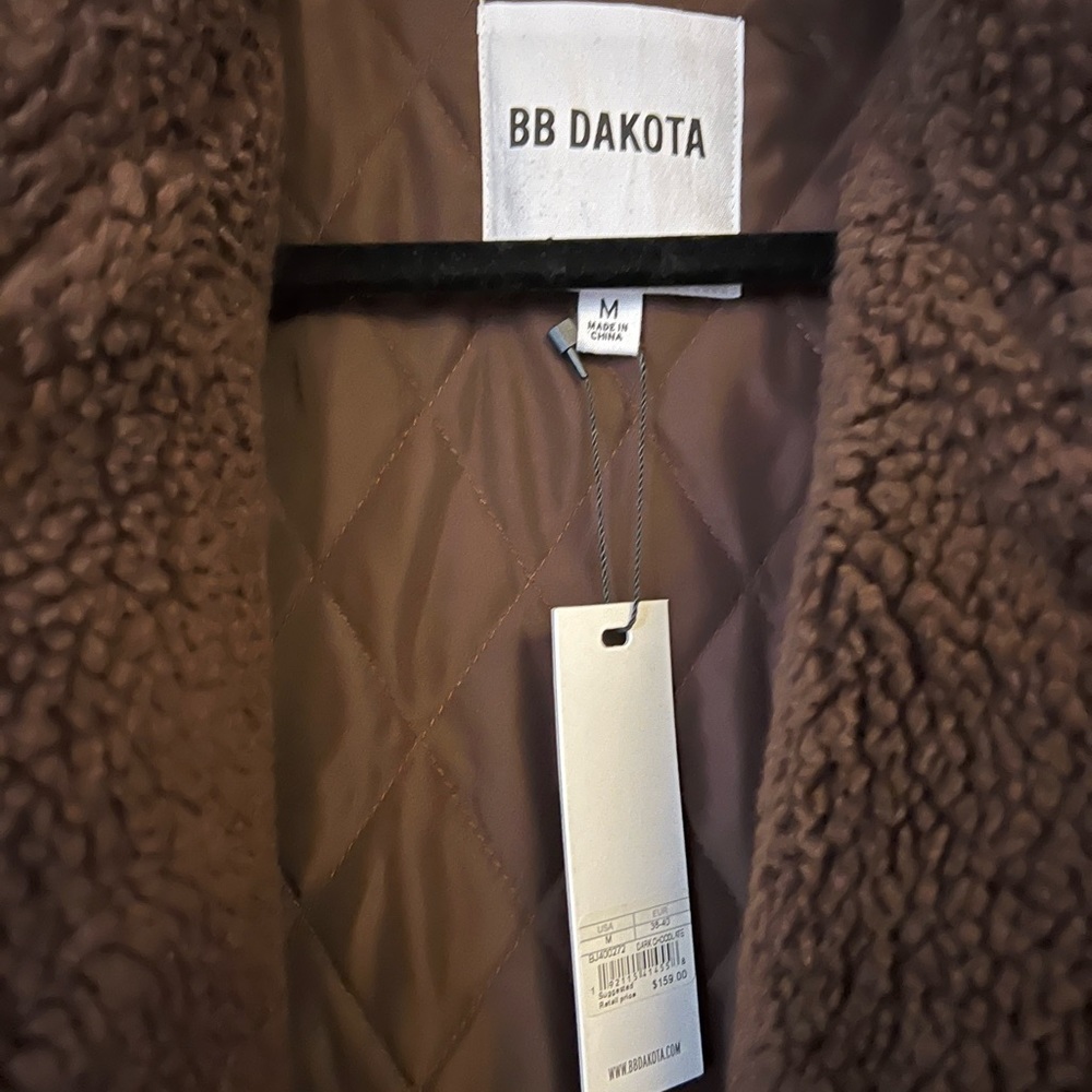 BB Dakota Long Brown Teddy Coat
